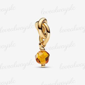 Pandora November Honey Eternity Circle Dangle Charm|Pendant